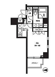 東京メトロ銀座線 神田駅 徒歩4分の賃貸マンション 13階1Kの間取り
