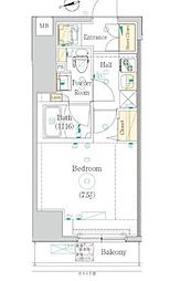 東京メトロ日比谷線 入谷駅 徒歩6分の賃貸マンション 5階1Kの間取り