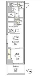 MFPRコート日本橋人形町 5階1LDKの間取り