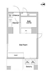 都営新宿線 森下駅 徒歩3分の賃貸マンション 7階ワンルームの間取り