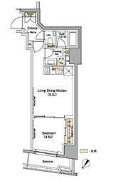 東京メトロ日比谷線 小伝馬町駅 徒歩1分の賃貸マンション 3階1LDKの間取り