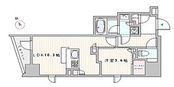 ザ・ライオンズミレス蔵前 1LDKの間取図画像