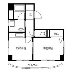 都営浅草線 本所吾妻橋駅 徒歩3分の賃貸マンション 2階1DKの間取り