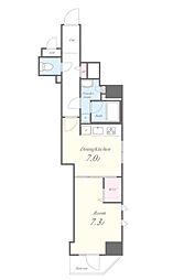 JR総武線 両国駅 徒歩4分の賃貸マンション 7階1DKの間取り