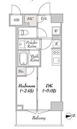 JR総武線 両国駅 徒歩3分の賃貸マンション 9階1DKの間取り
