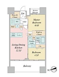 東京メトロ千代田線 町屋駅 徒歩5分の賃貸マンション 8階2LDKの間取り