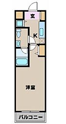 カスタリア蔵前 1Kの間取図画像