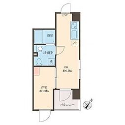 東京メトロ日比谷線 人形町駅 徒歩3分の賃貸マンション 3階1DKの間取り