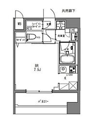 ラドゥセール秋葉原 ワンルームの間取図画像