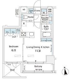 ベルヴュー浅草橋 1LDKの間取図画像