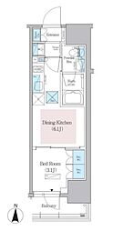 アーバネックス蔵前レジデンス 1DKの間取図画像