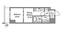 QUALITAS浅草橋 1DKの間取図画像