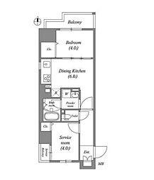 COSMOSGRACIARYogokuResidence 1DKの間取図画像