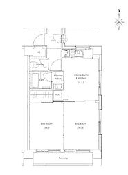 SOCIETYMORISHITA 2DKの間取図画像