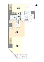 シェフルール新御徒町1 2LDKの間取図画像