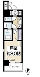 ドゥーエ蔵前 1Kの間取図画像