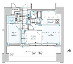 クリオ浅草橋ザ・グラン 2LDKの間取図画像