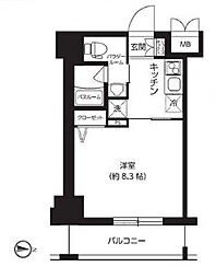 レクシード両国駅前 1Kの間取図画像