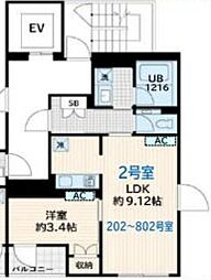 Skuld墨田緑 1LDKの間取図画像