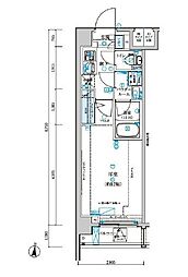 メインステージ森下駅前 1Kの間取図画像