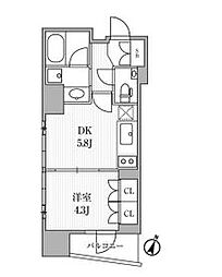 Dimus大手町NORTH 1DKの間取図画像