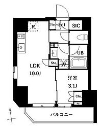 エスグランデ御徒町 1LDKの間取図画像