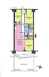 フラージュ八千代 3LDKの間取図画像