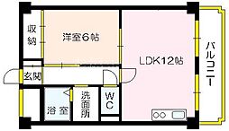 京橋鹿島ビル 1LDKの間取図画像