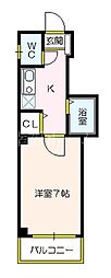 ラ・メールうつみ 1Kの間取図画像