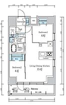 デュオフラッツ葛西 905 ｜ 東京都江戸川区東葛西６丁目9-6（賃貸マンション2LDK・9階・56.85㎡） その2