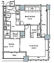 THE TOKYO TOWERS MID TOWER 623 ｜ 東京都中央区勝どき６丁目3-2（賃貸マンション2LDK・6階・104.16㎡） その2