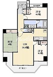 プロスペクト清澄庭園 12階3LDKの間取り