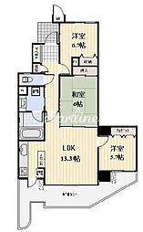 プロスペクト清澄庭園 6階3LDKの間取り