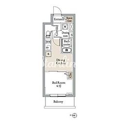 グランカーサ住吉III 1DKの間取図画像