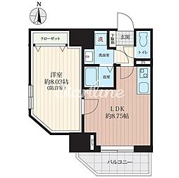 プライムブリス森下スタジオ 1LDKの間取図画像