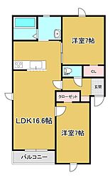 Dolce Bosco 2LDKの間取図画像