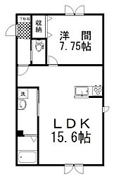 グレイスコート・3 1LDKの間取図画像