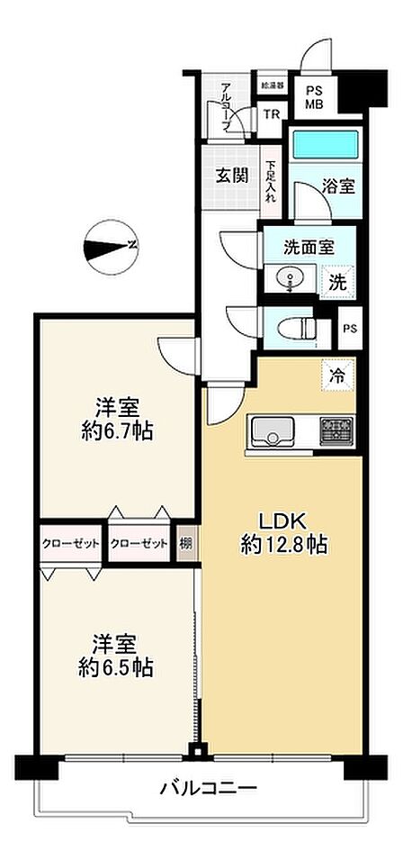 2LDK 間取り