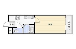 Osaka Metro千日前線 南巽駅 徒歩10分の賃貸マンション 4階1Kの間取り
