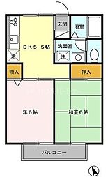 JR川越線 日進駅 徒歩14分の賃貸アパート 1階2DKの間取り