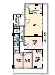 JR高崎線 宮原駅 徒歩1分の賃貸マンション 9階4LDKの間取り