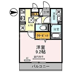 JR川越線 日進駅 徒歩14分の賃貸アパート 1階1Kの間取り