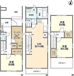 東武野田線 北大宮駅 徒歩9分の賃貸一戸建て 1階3SLDKの間取り