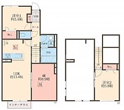 湘南新宿ライン高海 宮原駅 徒歩7分の賃貸アパート 1階2LDKの間取り