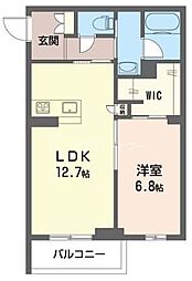 JR埼京線 与野本町駅 徒歩8分の賃貸マンション 1階1LDKの間取り