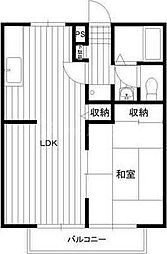 東武野田線 大和田駅 徒歩15分の賃貸アパート 1階1LDKの間取り
