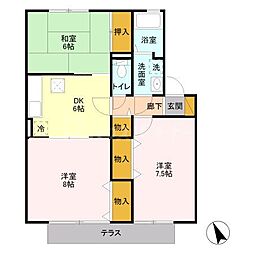 JR川越線 西大宮駅 徒歩10分の賃貸アパート 1階3DKの間取り