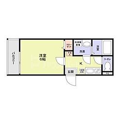 JR川越線 日進駅 徒歩9分の賃貸アパート 3階1Kの間取り