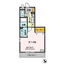 湘南新宿ライン宇須 東大宮駅 徒歩14分の賃貸アパート 1階1Kの間取り
