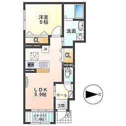 JR川越線 西大宮駅 徒歩12分の賃貸アパート 1階1LDKの間取り